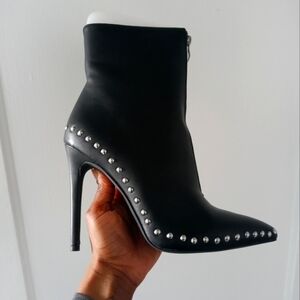 Wild Diva Black Patent Leather Stiletto Boot
